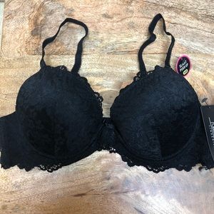 Rene Rofe Black lace slight push-up 34B bra
